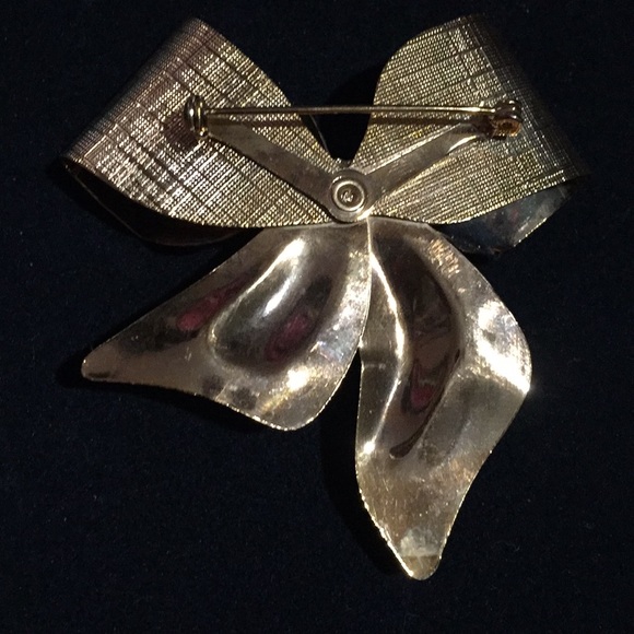 Vintage Silver Branch Ribbon Brooch
